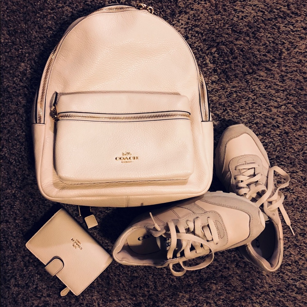 Coach book bag, wallet and shoes